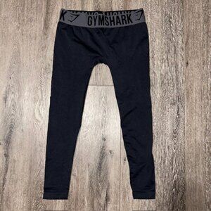 GYMSHARK DRY XS Women's Nylon Cropped Spandex Leggigns Black Gray